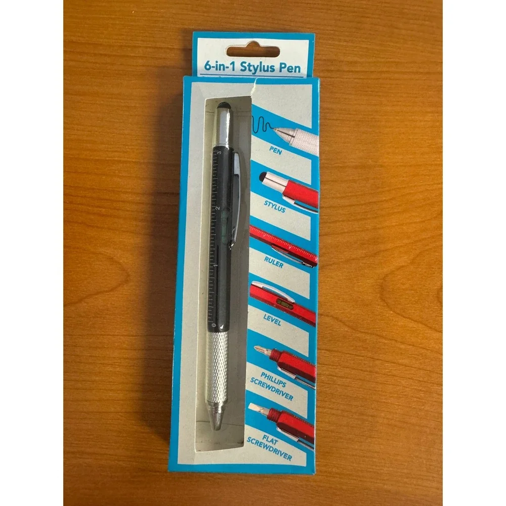 Greenbrier 6-in-1 Multitool Stylus Pen Black Ink Ruler Level Screwdriver NEW - Picture 5 of 7